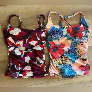 Set of 2 - Athleta Square Neck Tankinis 34 D/DD